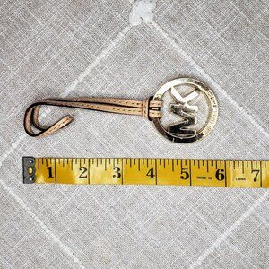 Michael Kors MK Bag Charm Replacement - Beige Leather & Gold Tone Metal